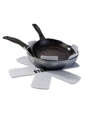 Stoneline 2er-Set: Pfannenschützer in Grau - Ø 38 cm