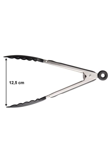Stoneline Küchenzange in Silber/ Schwarz - (L)28 cm