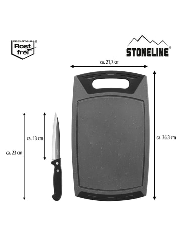 Stoneline 2-częściowy zestaw w kolorze szarym do krojenia