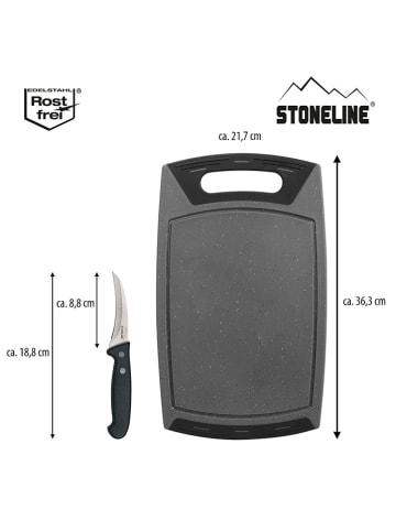 Stoneline 2-częściowy zestaw w kolorze szarym do krojenia