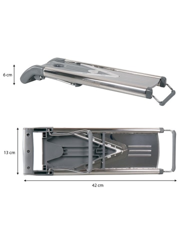 Stoneline Krajalnica w kolorze srebrnym do owoców i warzyw - 42 x 13 cm