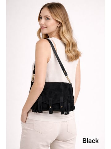 ORE10 Skórzana torebka "Sim" w kolorze czarnym - 30 x 21 x 8 cm