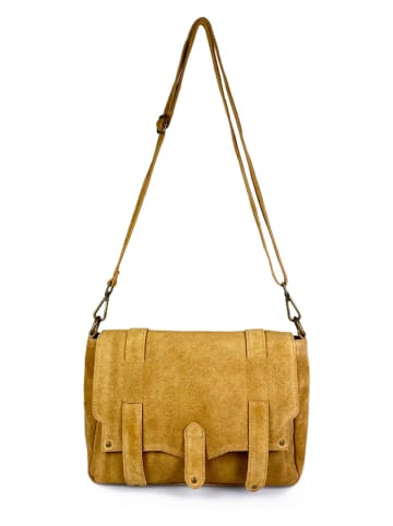 ORE10 Skórzana torebka "Sim" w kolorze jasnobrązowym - 30 x 21 x 8 cm