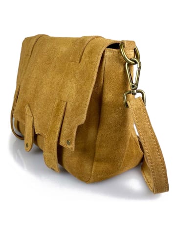 ORE10 Leder-Umhängetasche "Sim" in Hellbraun - (B)30 x (H)21 x (T)8 cm