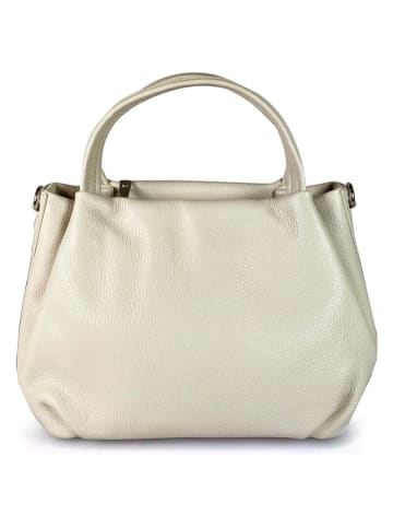 ORE10 Leder-Henkeltasche "Wesa" in Creme - (B)33 x (H)20 x (T)16 cm