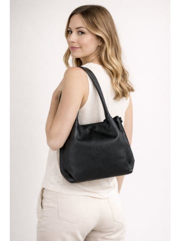 ORE10 Leren handtas "Wesa" zwart - (B)33 x (H)20 x (D)16