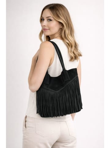 ORE10 Skórzana torebka "Rabar" w kolorze czarnym - 36 x 45 x 19 cm