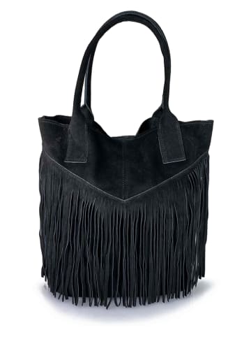 ORE10 Skórzana torebka "Rabar" w kolorze czarnym - 36 x 45 x 19 cm