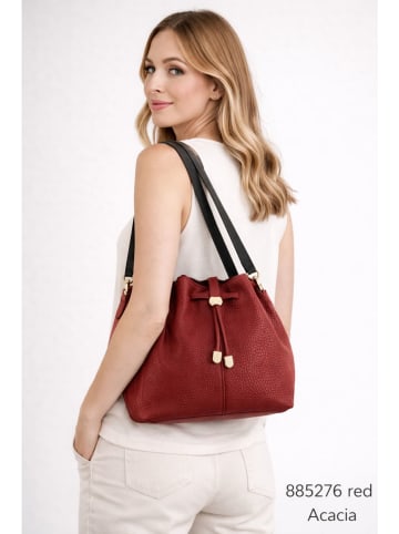 ORE10 Leren schoudertas "Acacia" rood - (B)30 x (H)26 x (D)16 cm