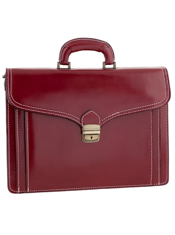 ORE10 Leder-Businesstasche "Napoli" in Bordeaux - (B)41 x (H)31 x (T)18 cm