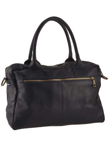 ORE10 Leren handtas "Starna" donkerblauw - (B)34 x (H)26 x (D)14 cm