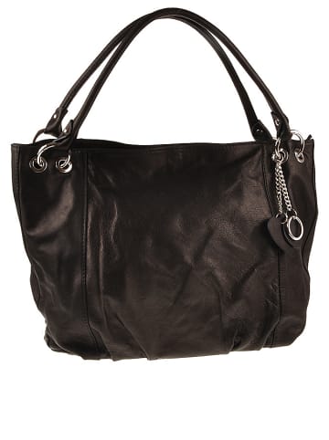 ORE10 Leder-Henkeltasche "Carre" in Schwarz - (B)45 x (H)30 x (T)14 cm