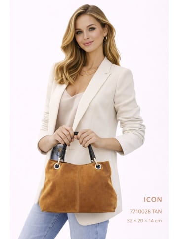 ORE10 Skórzana torebka w kolorze jasnobrązowym - 32 x 20 x 14 cm