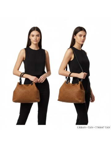 ORE10 Leder-Henkeltasche in Hellbraun - (B)34 x (H)29 x (T)18 cm