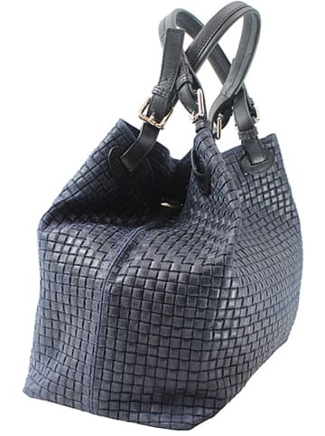 ORE10 Leder-Henkeltasche in Dunkelblau - (B)34 x (H)29 x (T)18 cm