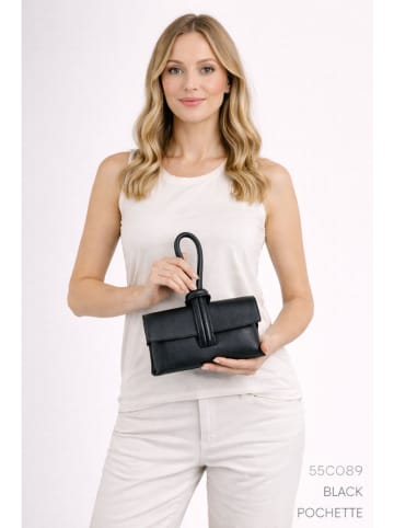 ORE10 Leder-Henkeltasche in Schwarz - (B)23 x (H)13 x (T)6 cm