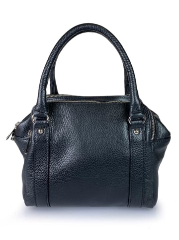 ORE10 Leder-Henkeltasche "Verso" in Schwarz - (B)23 x (H)20 x (T)17 cm