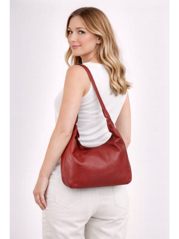 ORE10 Skórzana torebka "Brasi" w kolorze bordowym - 38 x 21 x 4 cm