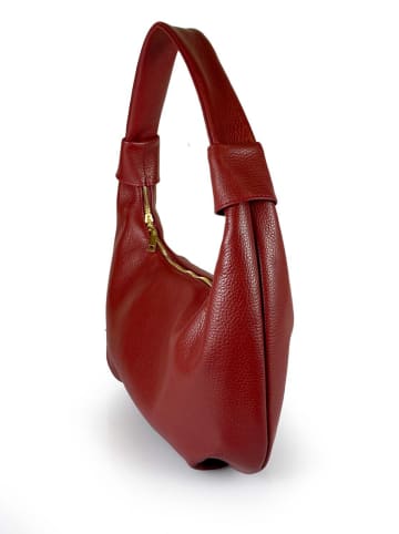 ORE10 Leder-Schultertasche "Brasi" in Rot - (B)38 x (H)21 x (T)4 cm