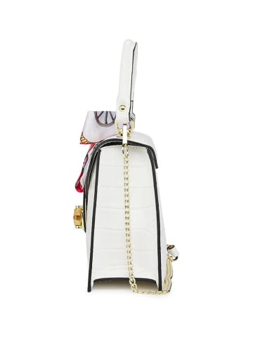 ORE10 Leder-Henkeltasche "Sonos" in Weiß - (B)28 x (H)21 x (T)10 cm