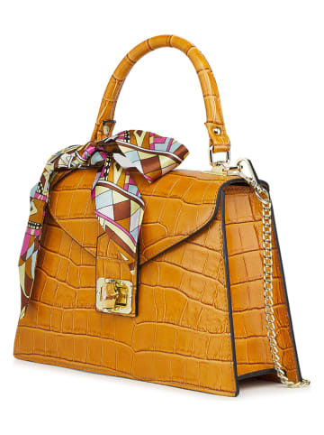 ORE10 Leder-Henkeltasche "Sonos" in Orange - (B)28 x (H)21 x (T)10 cm