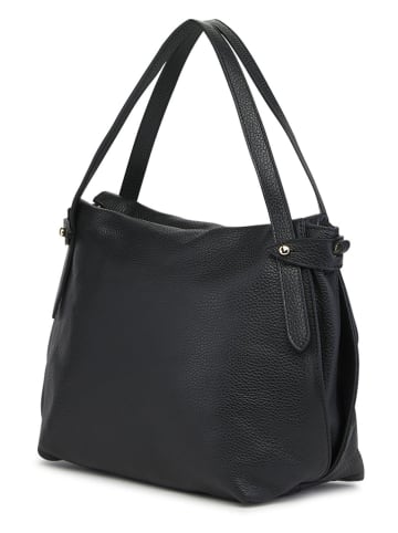 ORE10 Leder-Henkeltasche "Abert" in Schwarz - (B)38 x (H)28 x (T)16 cm
