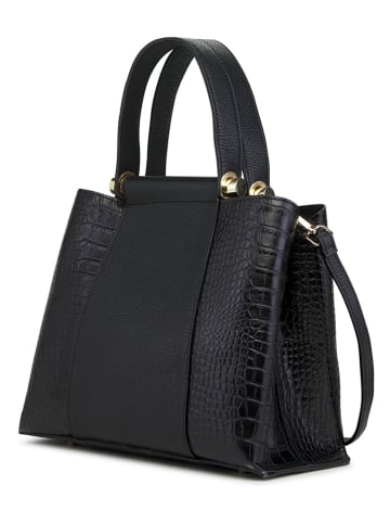 ORE10 Leren handtas "Lusan" zwart - (B)29 x (H)25 x (D)13 cm