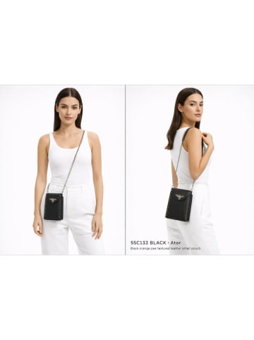 ORE10 Leder-Handytasche "Ator" in Schwarz - (B)14 x (H)20 x (T)7 cm