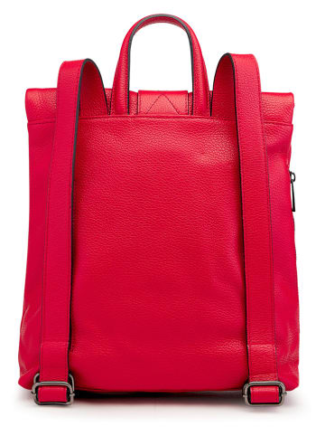 ORE10 Leren rugzak "Estro" rood - (B)33 x (H)38 x (D)14 cm