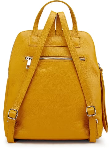 ORE10 Leder-Rucksack "Olow" in Senf - (B)30 x (H)33 x (T)16 cm