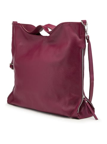ORE10 Leder-Henkeltasche "Molin" in Lila - (B)39 x (H)33 x (T)13 cm