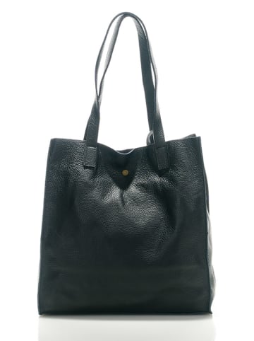 ORE10 Skórzana torebka "Aram" w kolorze czarnym - 34 x 28 x 12 cm