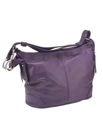 ORE10 Leren schoudertas "Roers" paars - (B)34 x (H)24 x (D)12 cm