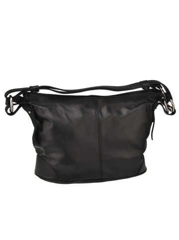 ORE10 Leder-Umhängetasche "Roers" in Schwarz - (B)34 x (H)24 x (T)12 cm
