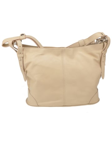 ORE10 Leren schoudertas "Roers" beige - (B)34 x (H)24 x (D)12 cm