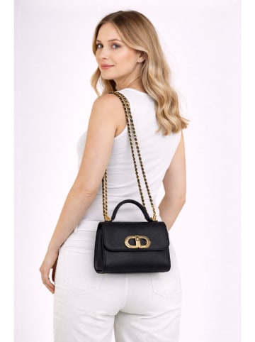 ORE10 Leder-Henkeltasche "Saver" in Schwarz - (B)20 x (H)20 x (T)7 cm