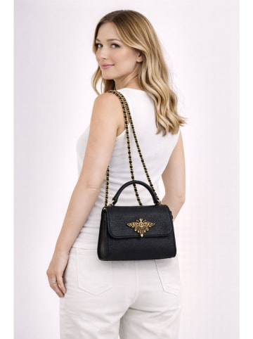 ORE10 Skórzana torebka "Raser" w kolorze czarnym - 17 x 12 x 6 cm