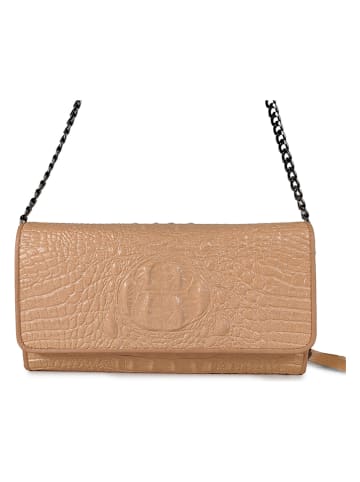 ORE10 Leren schoudertas "Maris" beige - (B)25 x (H)14 x (D)4 cm