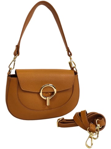ORE10 Leder-Schultertasche in Cognac - (B)15 x (H)24 x (T)5 cm
