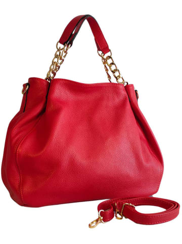 ORE10 Skórzany shopper bag w kolorze czerwonym - 27 x 45 x 15 cm