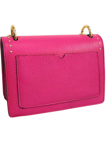 ORE10 Leder-Schultertasche in Fuchsia - (B)22 x (H)17 x (T)10 cm