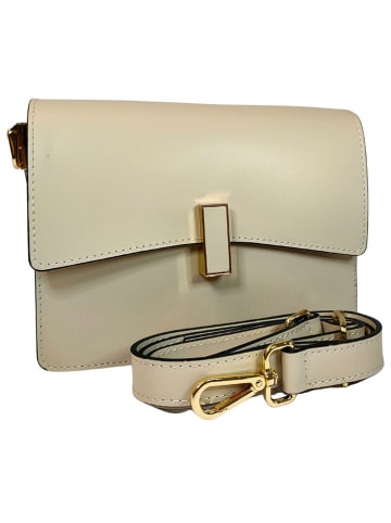 ORE10 Leren schoudertas "Lazur" beige - (B)22 x (H)18 x (D)7 cm