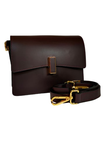 ORE10 Leder-Umhängetasche "Lazur" in Braun - (B)22 x (H)18 x (T)7 cm