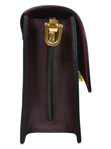 ORE10 Leder-Umhängetasche "Lazur" in Braun - (B)22 x (H)18 x (T)7 cm