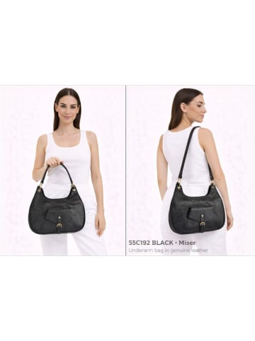 ORE10 Skórzana torebka "Miser" w kolorze czarnym - 35 x 30 x 9 cm