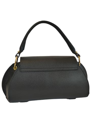 ORE10 Leder-Henkeltasche "Nadis" in Schwarz - (B)34 x (H)17 x (T)12 cm