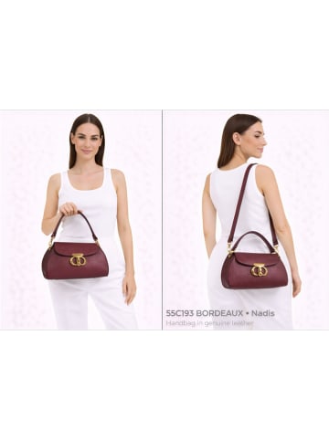 ORE10 Leren handtas "Nadis" bordeaux - (B)34 x (H)17 x (D)12 cm