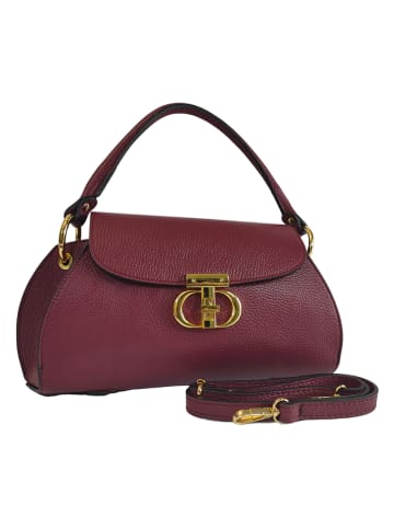 ORE10 Leren handtas "Nadis" bordeaux - (B)34 x (H)17 x (D)12 cm