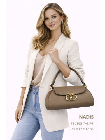 ORE10 Skórzana torebka w kolorze khaki - 34 x 17 x 12 cm