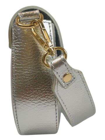 ORE10 Leder-Henkeltasche "Stross" in Silber- (B)24 x (H)16 x (T)5 cm